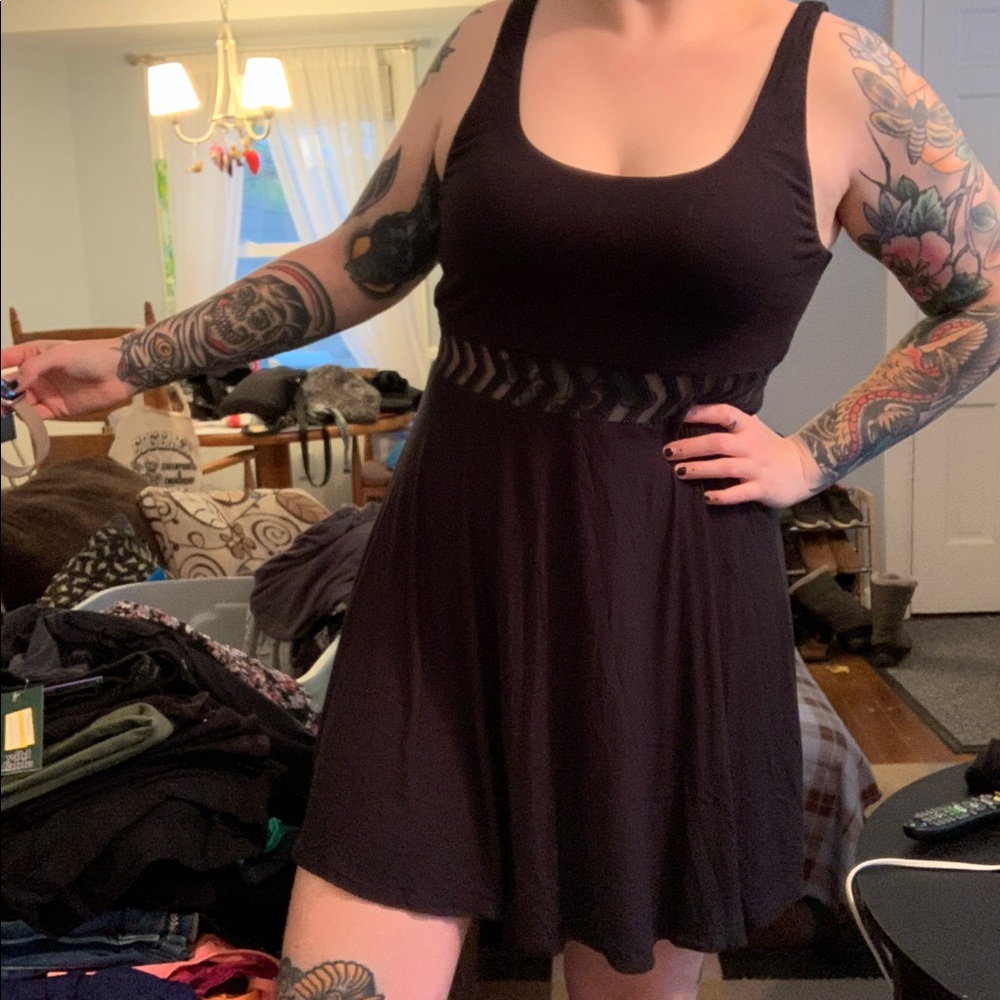Empyre Zumiez Black Mesh Cutout Dress Size Large